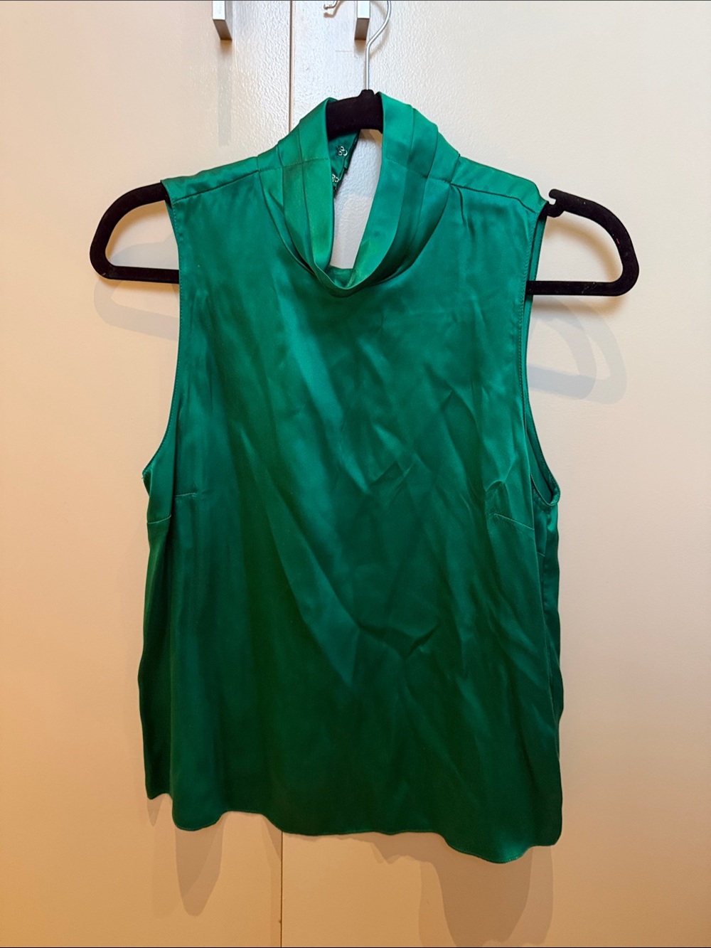 Amanda Uprichard Emerald Green Sleeveless Cowl Neck Top